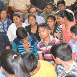 Children in the interaction session with Prof. Shashidhara on May 13th morning